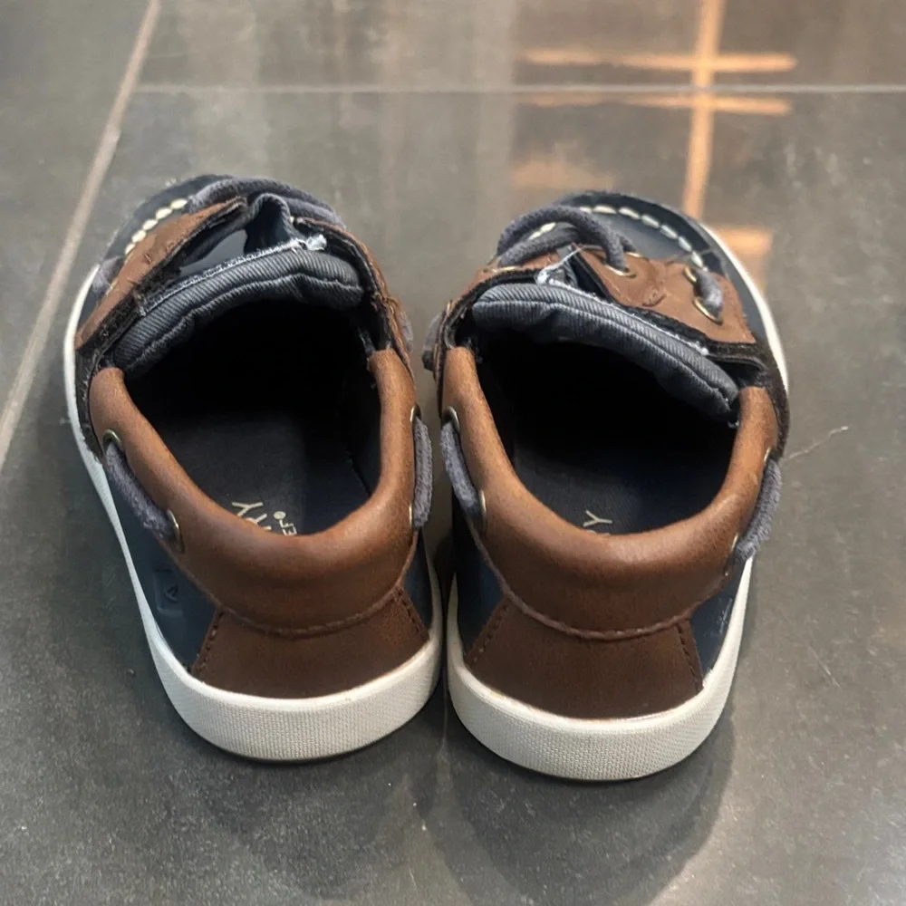 Sperry Kids Navy and Brown Moccasins